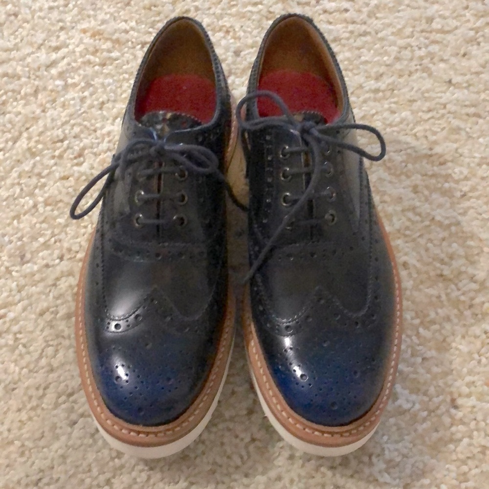 Grenson navy Oxford shoes uk5 us7.5/8 (38)